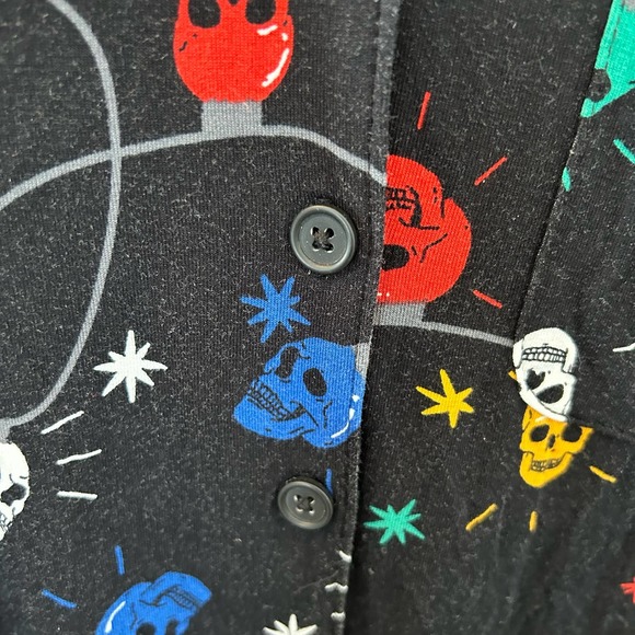 Torrid Super Soft Skull Holiday Lights Lounge Wear Set - Black - Size: 2X - Picture 9 of 16